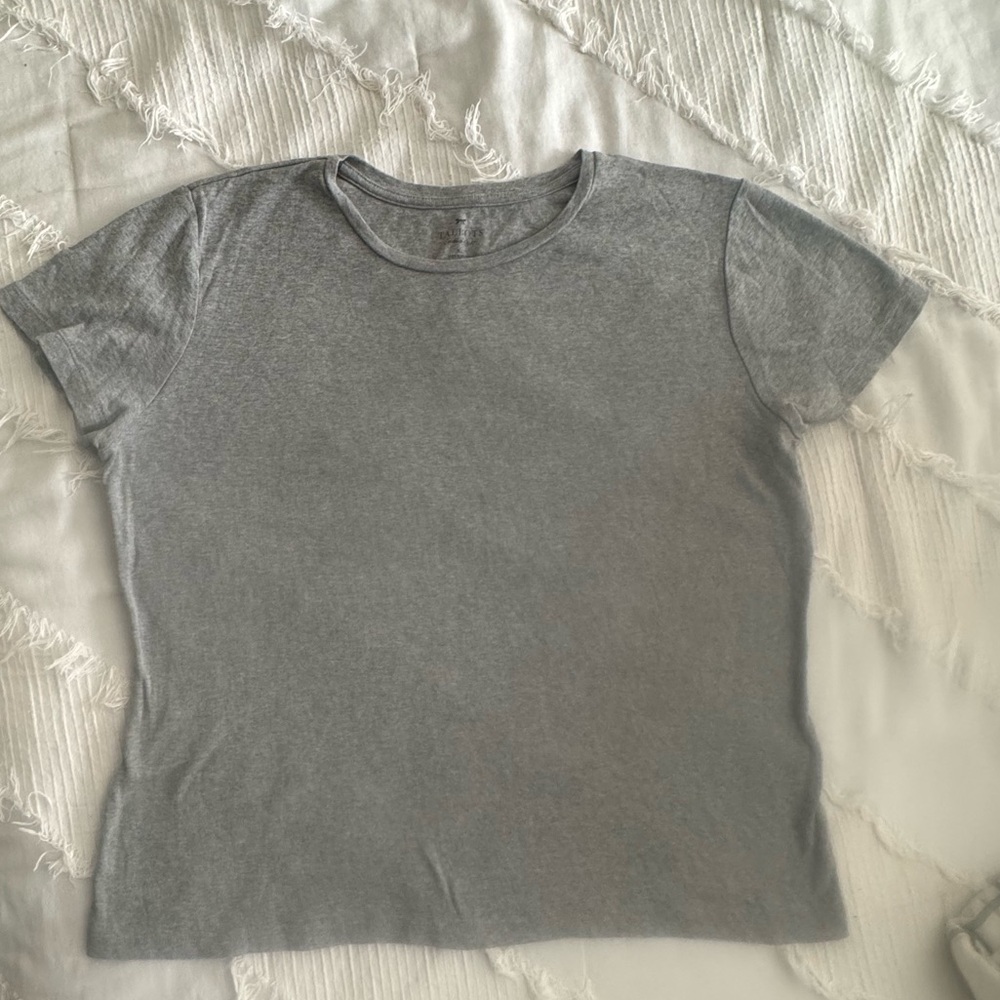 Talbots Heather Gray Cotton Tee